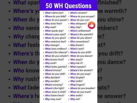50 WH-Questions in English | Learn How, When, Where & Why with Examples! #english #learnenglish