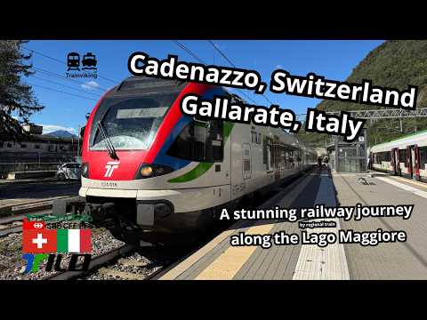 Regional train along the Lago Maggiore in Switzerland & Italy Cadenazzo - Gallarate by Tilo train
