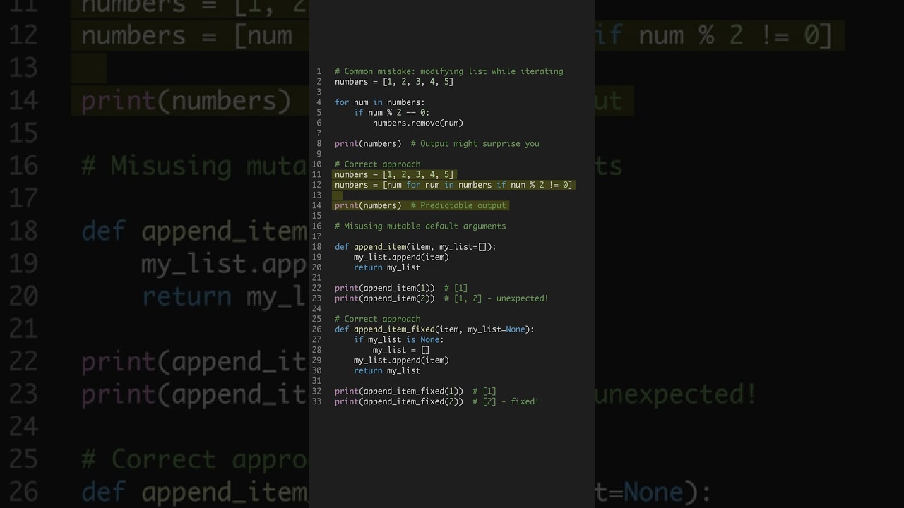 Avoid Python Bugs in 60 Seconds #shorts