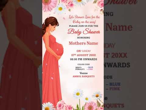 Latest E-Card Baby Shower Invitation || WhatsApp Baby Shower Video | Customize on 247invites.com