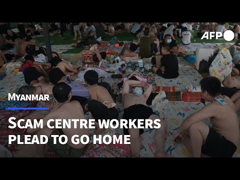 Video Thumbnail: Myanmar scam centre workers plead to go home after 'escaping hell' | AFP