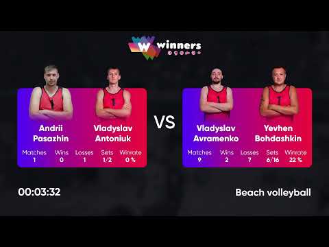 16:20 A. Pasazhin / V. Antoniuk - V. Avramenko / Y. Bohdashkin 25.12.2022 | Winners Beach Volleyball