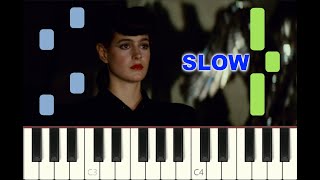 SLOW piano tutorial "RACHEL'S SONG" from Blade Runner, 1982, Vangelis, with free sheet music (pdf)