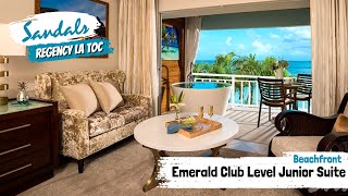 Emerald Beachfront Club Level Junior Suite (EBT) | Sandals La Toc, St Lucia | Full Tour & Review 4K
