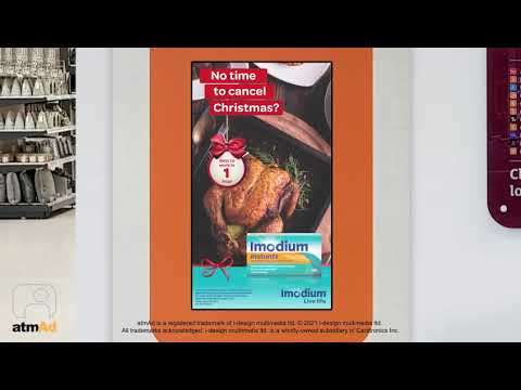 atmAd Imodium Instant Front of Store Screen Xmas Campaign