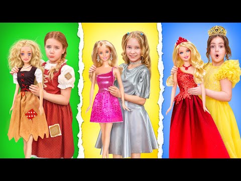Rich vs Broke vs Giga Rich Barbie doll makeover competition