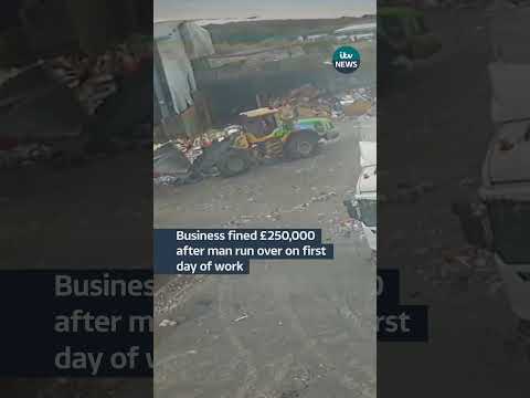 A waste and recycling company has been fined after a man was run over on his first day #itvnews