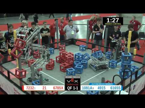 2015 VRC Sci QF1-1 - 7232 21 6785X vs 1081A 4915 6165S - 73 to 81 - VEX Worlds 2015