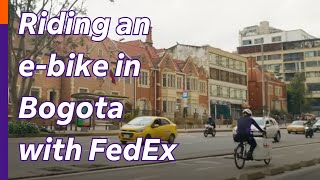 FedEx Riding an e-bike in Bogota with FedEx
