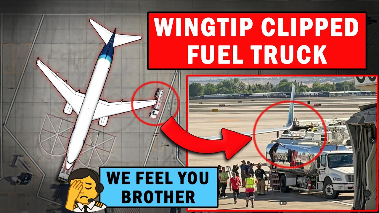 Plane Hits Fuel Truck near Terminal Gate | Passengers Deplaned