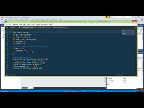 Visual Studio 2015 Visual C++ MFC 2017 - 07 - Auto Initialize Pay Periods