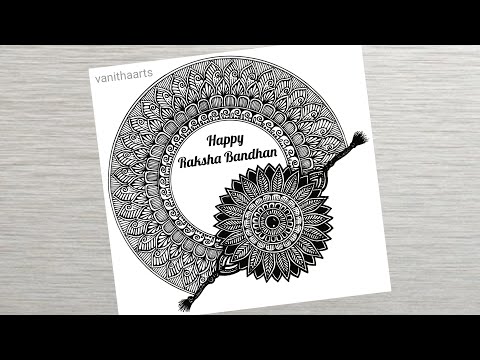Happy Raksha Bandhan Mandala Art How to draw Mandala for Beginners Raksha Bandhan drawing