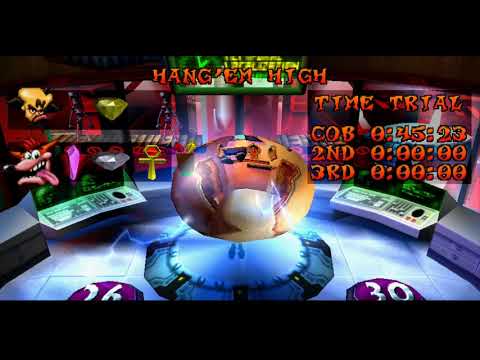 Crash Bandicoot - Warped (PS1) 105% Walkthrough pt37 - Hang'em High Yellow Gem