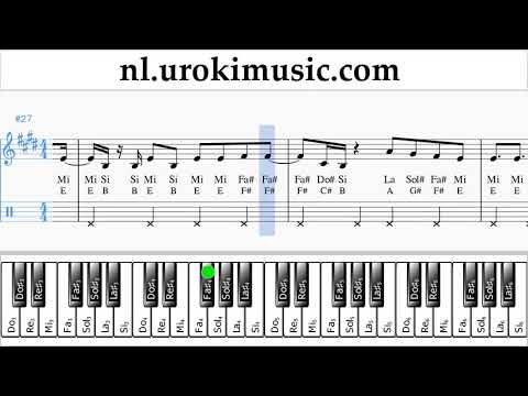 Pianoles (rechter hand) Silvestre Dangond Nicky Jam - Cásate Conmigo Muzieknoten Cursus Deel#2 um