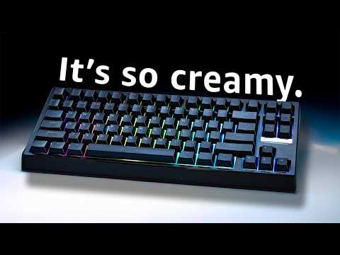 HUO JI E-Yooso Creamy Mechanical Keyboard Wired, Hot Swappable, Pre-lubed Linear Switches, Gasket Structure with Sound Dampening Foam, RGB Backlit, 99 Keys Custom Gaming Keyboard for PC/Mac,White video review thumbnail