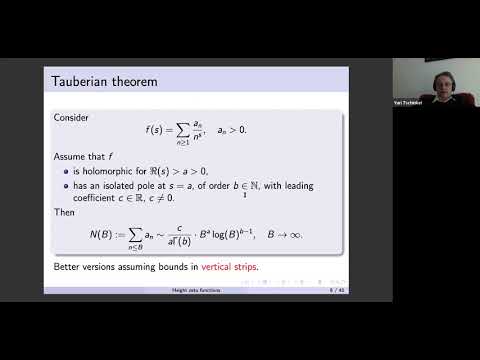 Yuri Tschinkel, Height zeta functions