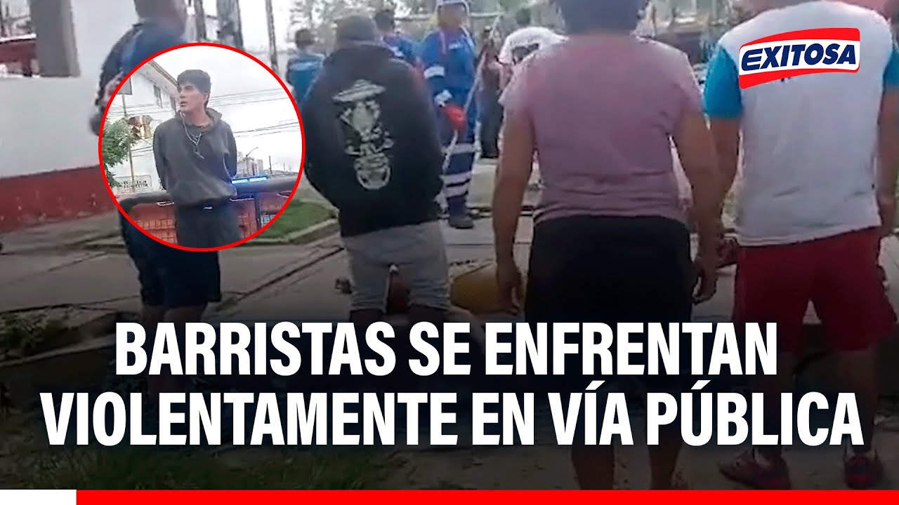 🔴🔵 Barristas sin control protagonizan violento enfrentamiento en plena vía pública