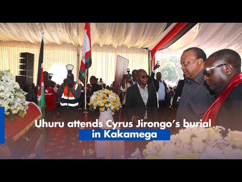 Crowd Erupts in Cheers as Former President Uhuru Kenyatta Arrives at Jirongo’s Funeral Service