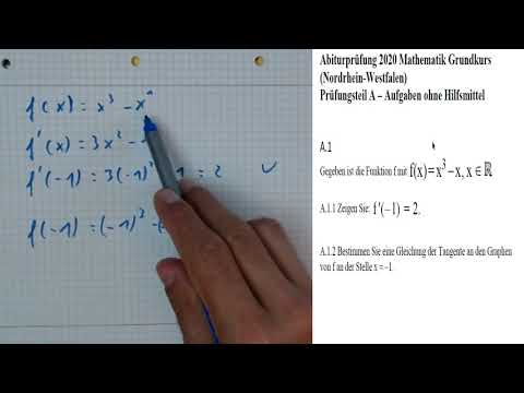 Abitur Mathematik Grundkurs NRW 2020 ohne Hilfsmittel Aufgabe  A.1