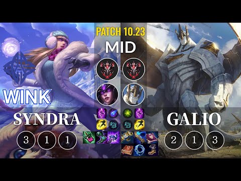 ES Wink Syndra vs Galio Mid - KR Patch 10.23