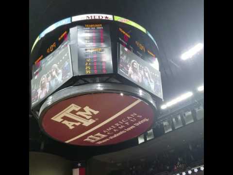 Aggie fans singing The Aggie War Hymn at Reed Arena