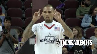 Chris Brown BALLIN @ Power 106 Celeb Basketball Game!