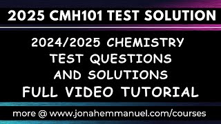 2025 Chemistry Test Revision Class | Chemistry Test Revision For University Students #jonahemmanuel