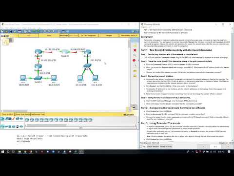 11.3.2.3 Packet Tracer - Test Connectivity with Traceroute