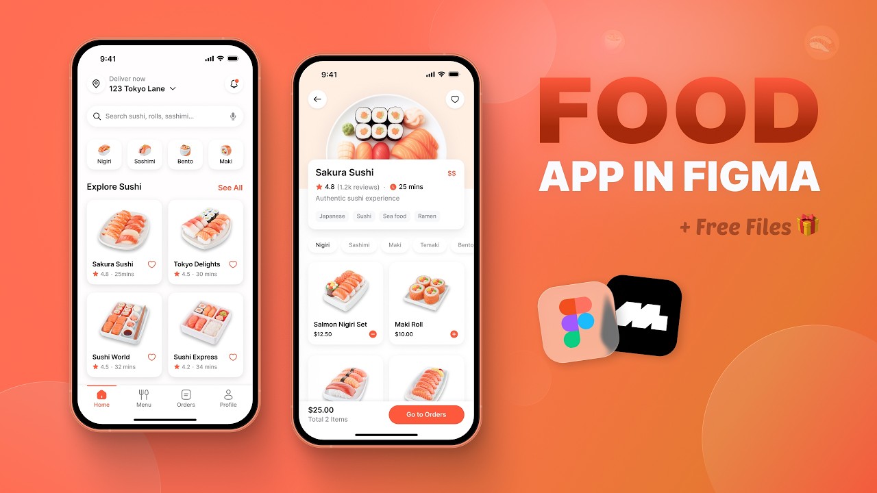 Modern Food Delivery App UI Design in Figma + Mobbin (Full Mobile App Flow)
