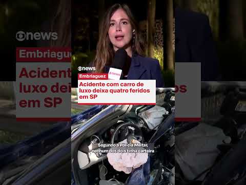 Acidente com carro de luxo deixa quatro feridos em SP