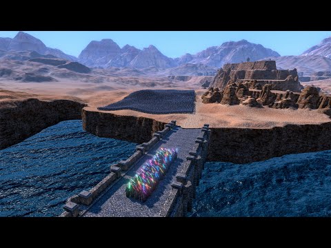 100 LASER KNIGHTS BRIDGE DEFENSE FROM 10000 HEAVY KNIGHTS - Ultimate Epic Battle Simulator UEBS