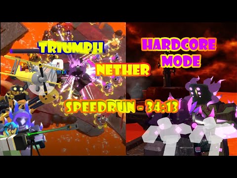 HARDCORE SPEEDRUN TRIUMPH WR IN NETHER MAP (34:13) | Roblox Tower Defense Simulator.