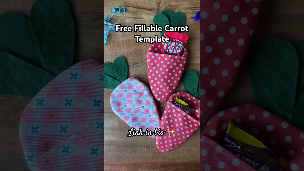 Beginner friendly fillable Easter Carrots - Link to download your free template in my bio! #sewing