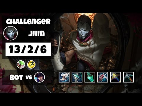 Jhin 11.18 Gameplay Challenger Replay Bot Lane - S11 (13/2/6) - NA