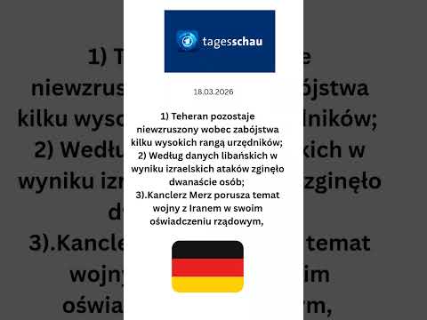 Niemiecki dziennik telewizyjny  @tagesschau 18 marca