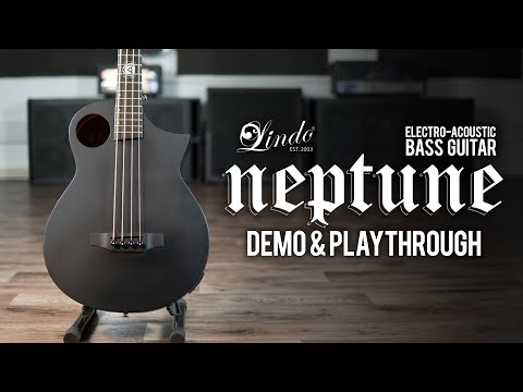 Lindo Neptune Short Scale (30") V2 Electro Acoustic Bass Guitar and Padded Gigbag Matte Black | Luminlays | Unique Bracing for Incredible Tone | Mother-of-Pearl 12th Fret Planet Inlay image 10