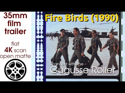 Fire Birds (1990) 35mm film trailer, flat open matte, 4K *CROPPED