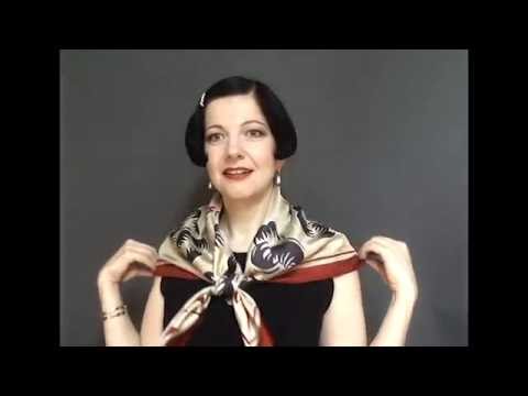 Vecona Vintage - How to tie a silk scarf Part 1 - The Shoulder Drape