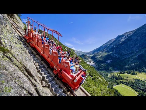 GELMERBAHN - The steepest open funicular railway in Europe 🇨🇭Switzerland || Travel Guide 