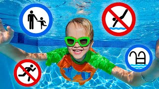 Chris learns safety rules in the pool - Useful sto