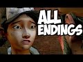 The WALKING DEAD: Season 2 - All Endings - ALL.