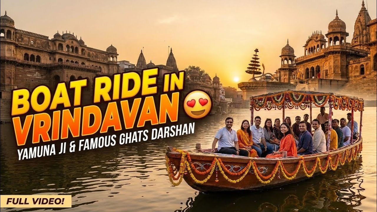 Vrindavan Boat Ride from Keshi Ghat 🚤 | Yamuna Ji Darshan & All Famous Ghats