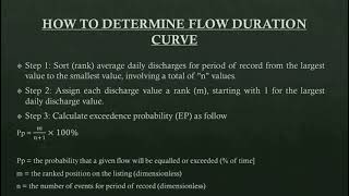 FLOW DURATION CURVE