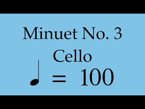 Suzuki Cello Book 3 | Minuet No. 3 | Piano Accompaniment | 100 BPM