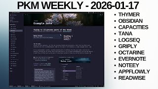 PKM (Personal Knowledge Management) Weekly Update - 2026-01-17