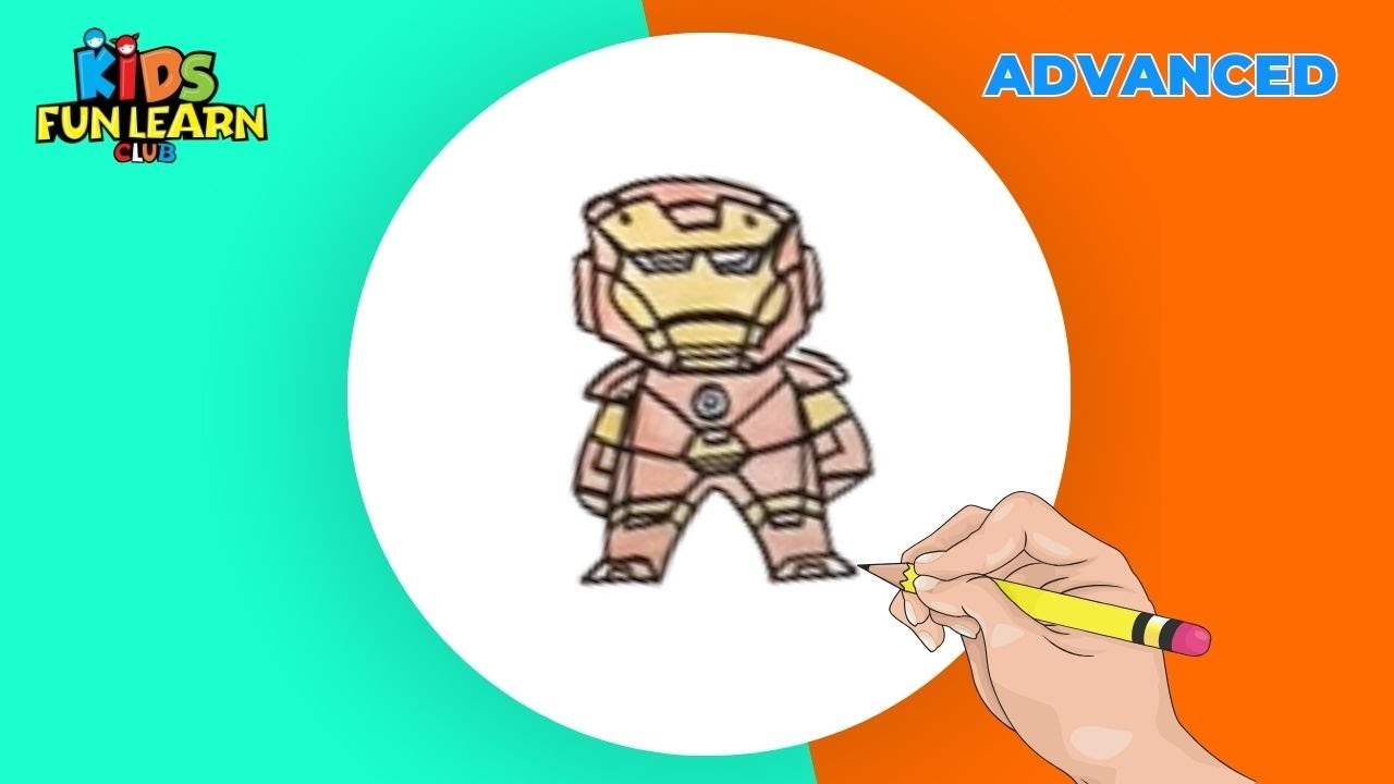 How to draw Iron Man easy for kids