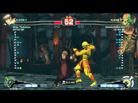 Kiryu Tsukimiya [Guy] vs HideAndSeek [Dhalsim] SSF4 Japanese Online Ranked Matches - TRUE-HD