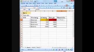 Hướng dẫn Excel 2003 Bài 1   Cơ bản
