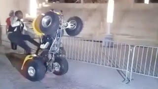 Meek Mill, Chris Brown &amp; Fabolous have a wheelie competition before the party tour concert in Miami