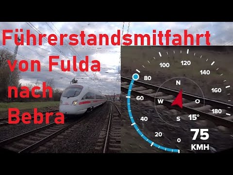 Dashcam Lokführer Führerstandsmitfahrt RB5 Fulda bis Bebra mit Tacho Streckenkenntnis Cabview